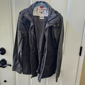 GAP Mens Hooded Surplus Jacket, Air Force Grey, XS